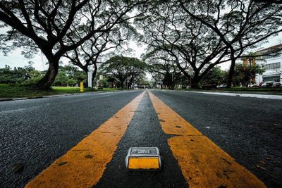 Road amidst trees against sky