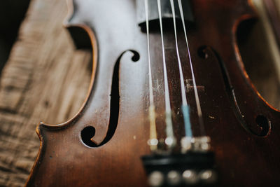 Close-up of violin