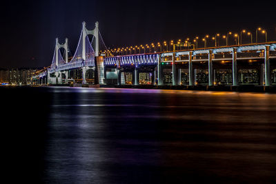 Illuminated city at night