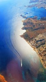 High angle view of sea shore