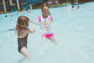 Girls having fun in waterpark