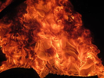 Close-up of fire against black background
