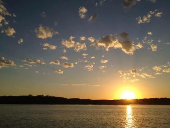Scenic view of sunset over sea