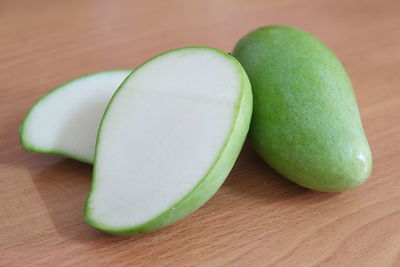 Close-up of bananas on cutting board