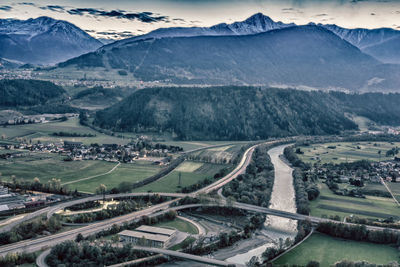 High angle view of city