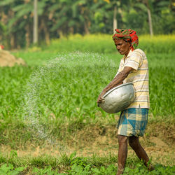 Man working at farm