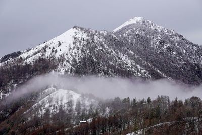 Snow covered mountain against sky