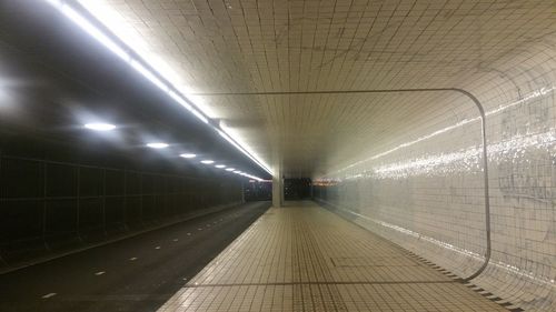 Illuminated subway tunnel