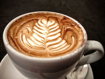 Close-up of cappuccino