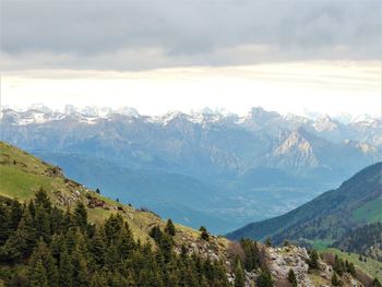 Scenic view of mountains against sky