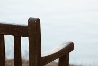 Close-up of railing against sea