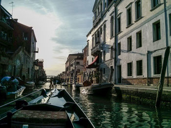 View of canal in city