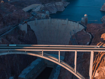 High angle view of bridge