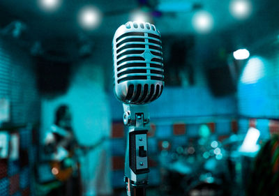 Close-up of microphone