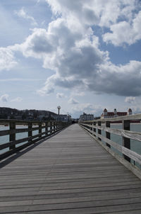View of pier on bridge against sky
