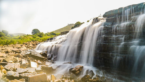 Scenic view of waterfall