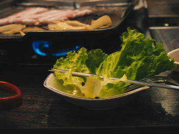 Close-up of food in plate