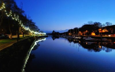 Scenic view of river against sky at night