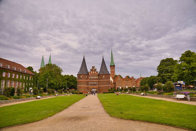 View of temple building against sky