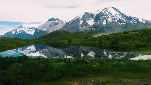 Scenic view of mountains against sky