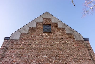 Low angle view of building against clear sky