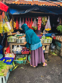 Rear view of a market stall for sale