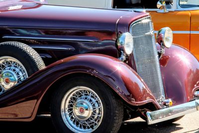 High angle view of vintage car