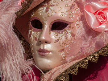 Close-up of mask