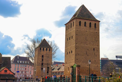 Low angle view of historic church against clear sky