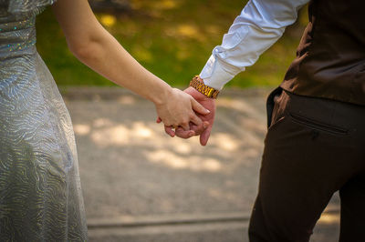 holding hands