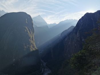 Panoramic view of mountains against sky