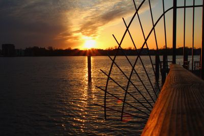 Scenic view of sunset over sea