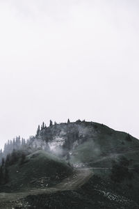 Scenic view of mountains against clear sky