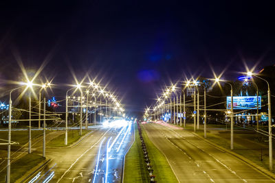 Traffic on road at night