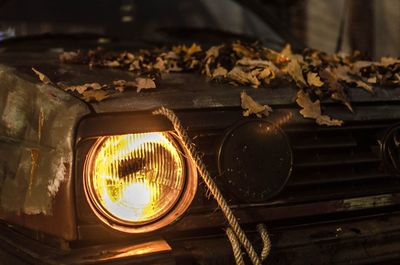 Close-up of illuminated lamp