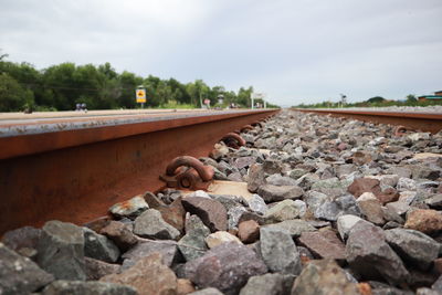 Close-up of railroad track