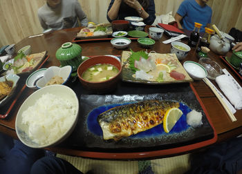 Close-up of served food in plate