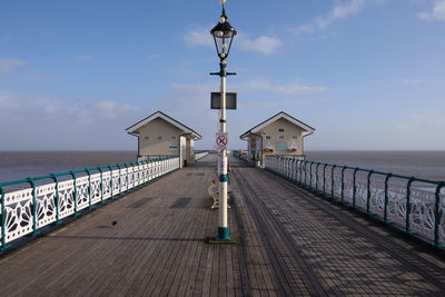 Penarth, vale of glamorgan, wales, europe. view along the pier. converging lines.