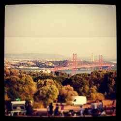 Bridge over river in city