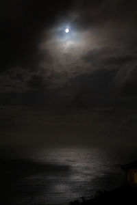 Scenic view of sea against sky at night