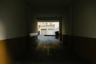 Empty corridor of building