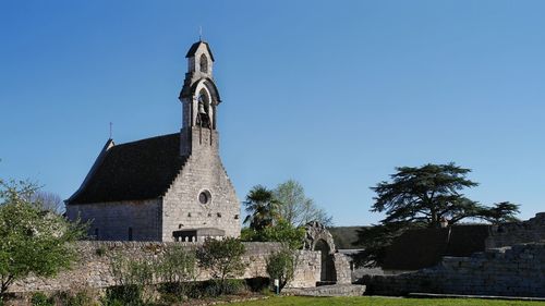 Bell tower against clear sky