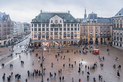 Group of people in front of building