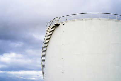 Low angle view of water tower against sky
