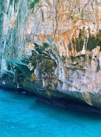 Rock formation in sea