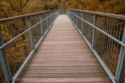 Empty footbridge in forest