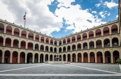 Low angle view of historic building against sky