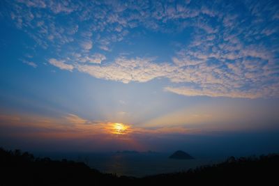 Scenic view of dramatic sky during sunset