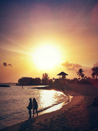 Scenic view of sunset over sea