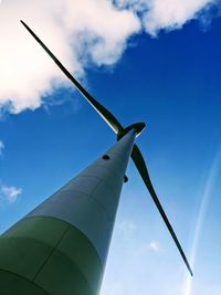 Low angle view of wind turbine against sky